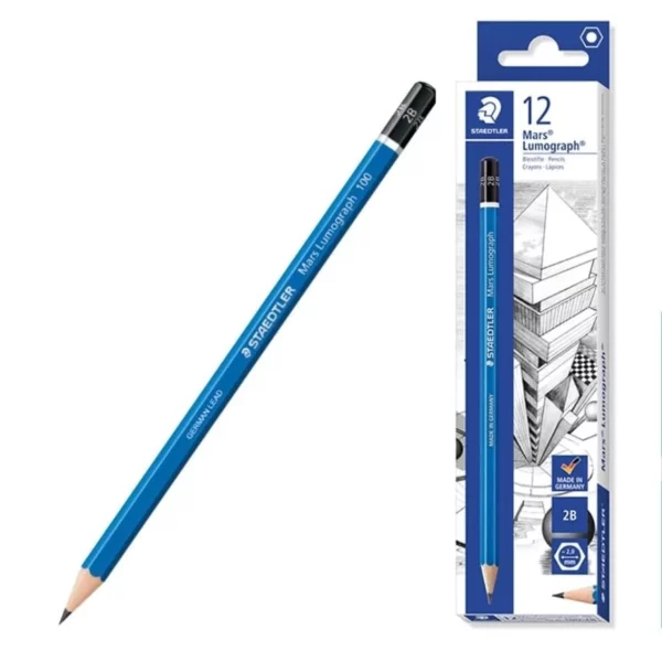 STAEDTLER ดินสอเขียนแบบ 2B (ยกกล่อง 12 แท่ง) แท่งน้ำเงิน