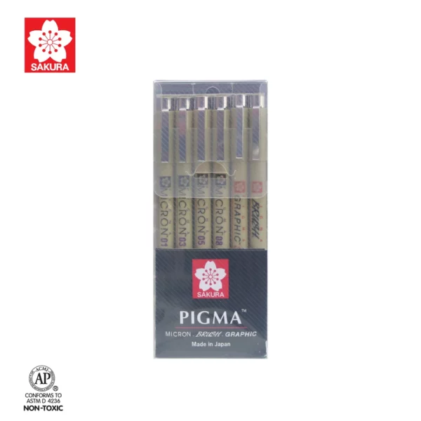 ปากกา PIGMA MICRON SAKURA SET ชุด 6 ด้าม