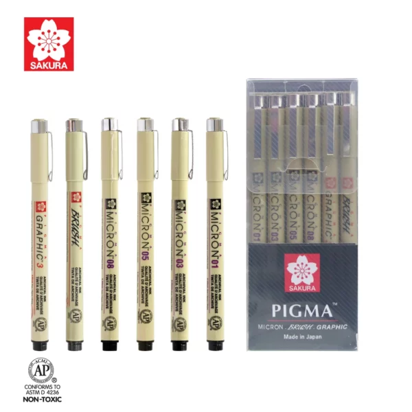 ปากกา PIGMA MICRON SAKURA SET ชุด 6 ด้าม - Image 3